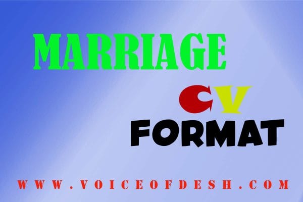 Marriage cv format