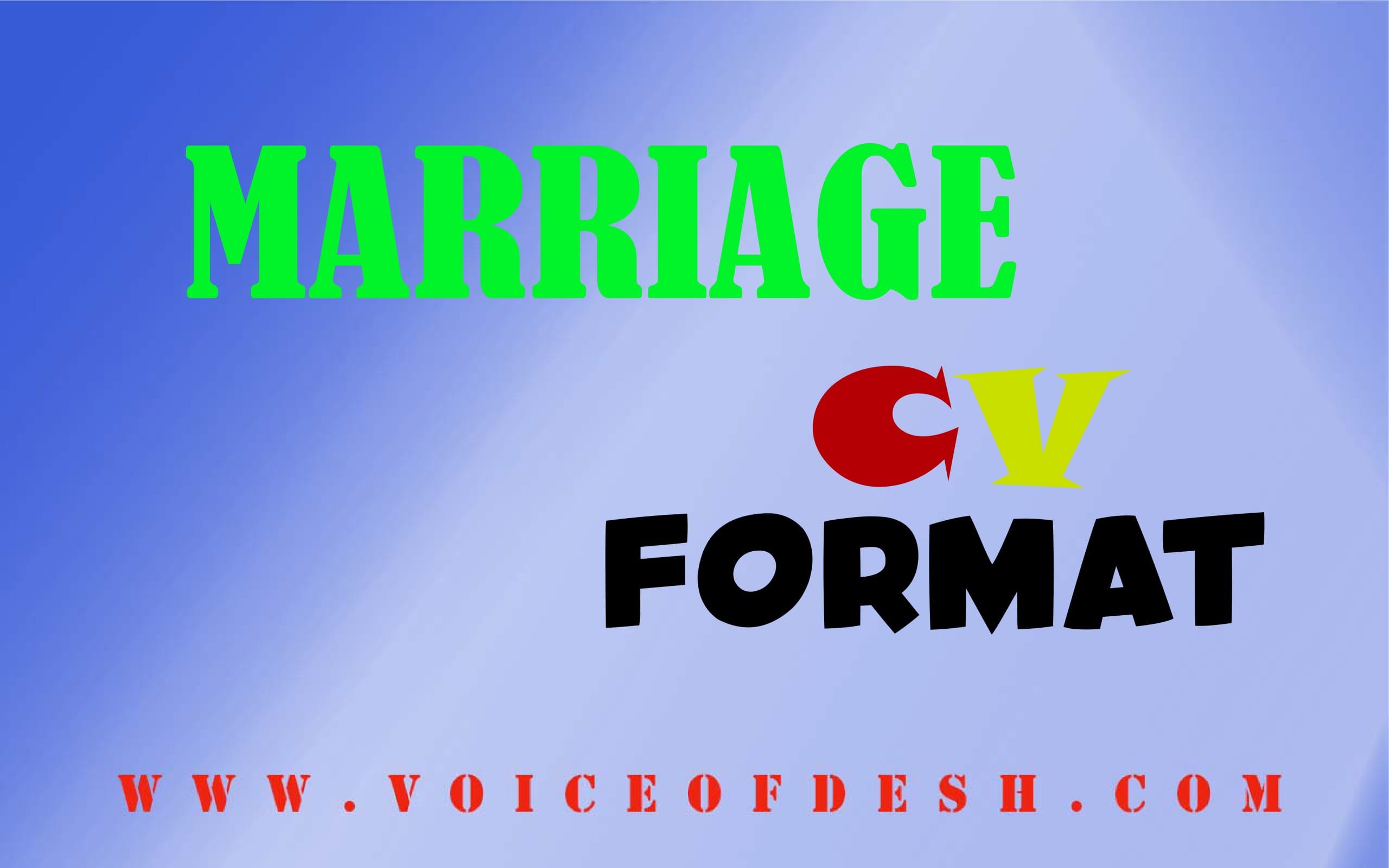 Marriage cv format